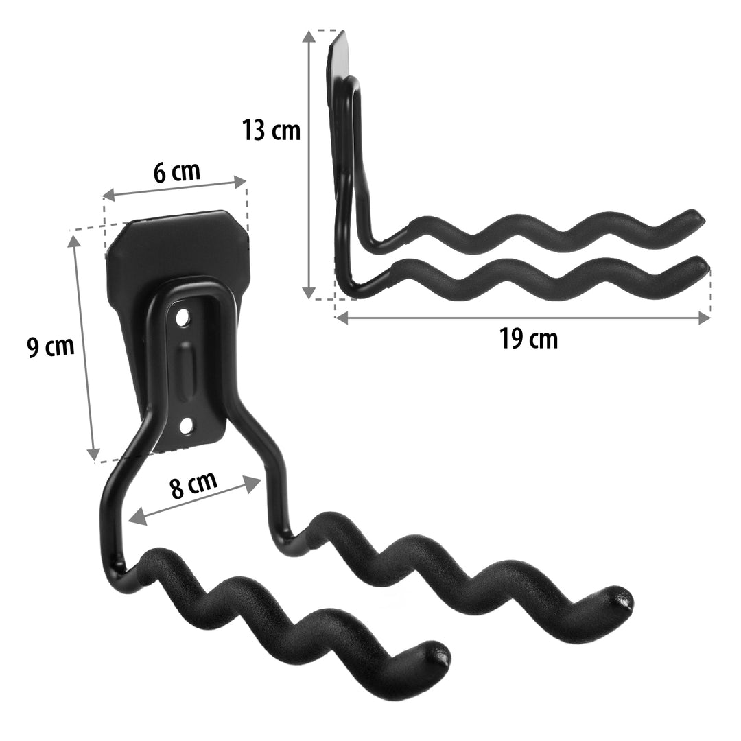 Maclean - Set van 3 Muurbeugel stalen gereedschapshaak - Ophanghaken voor gereedschap - staal - max. belasting 30kg, MC-486