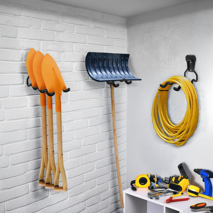 Maclean - Set van 3 Muurbeugel stalen gereedschapshaak - Ophanghaken voor gereedschap - staal - max. belasting 30kg, MC-486
