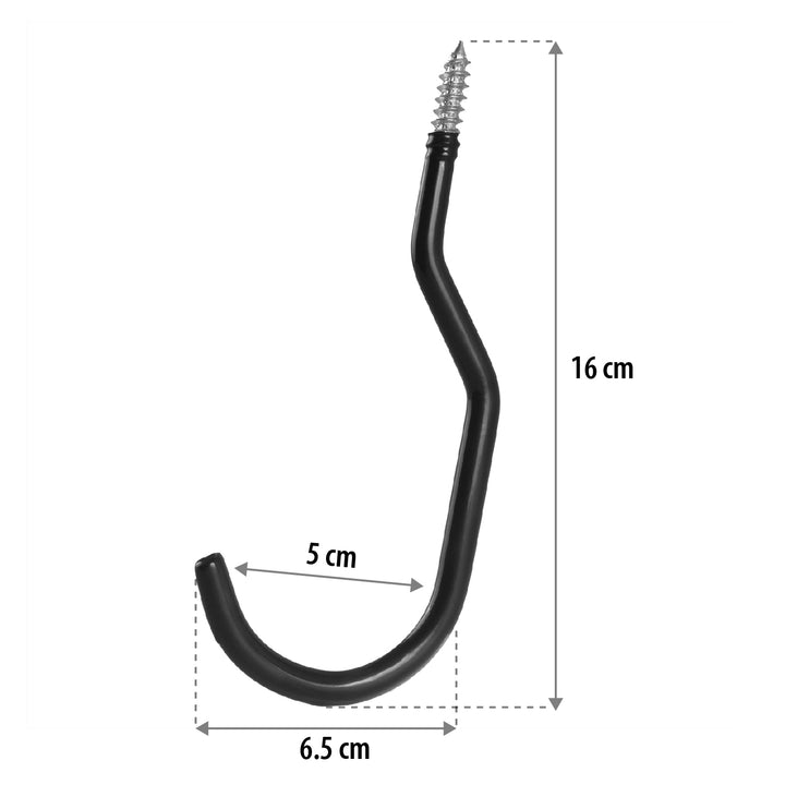 Set van 4 Maclean-plafondhaken, voor een ladder, fiets of tuinslang, van staal, max. belasting 10 kg per haak, MC-485