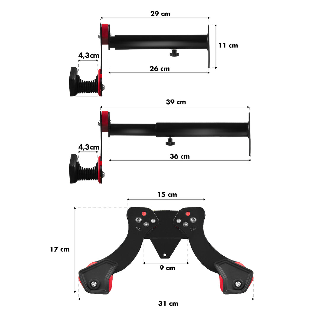Maclean fietswandhouder, staal, max. draagvermogen 30 kg, MC-449, 2 stuks