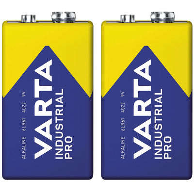 2x R9V-batterij R-9 6LR61 9V R-9 alkaline Varta Industrial Pro