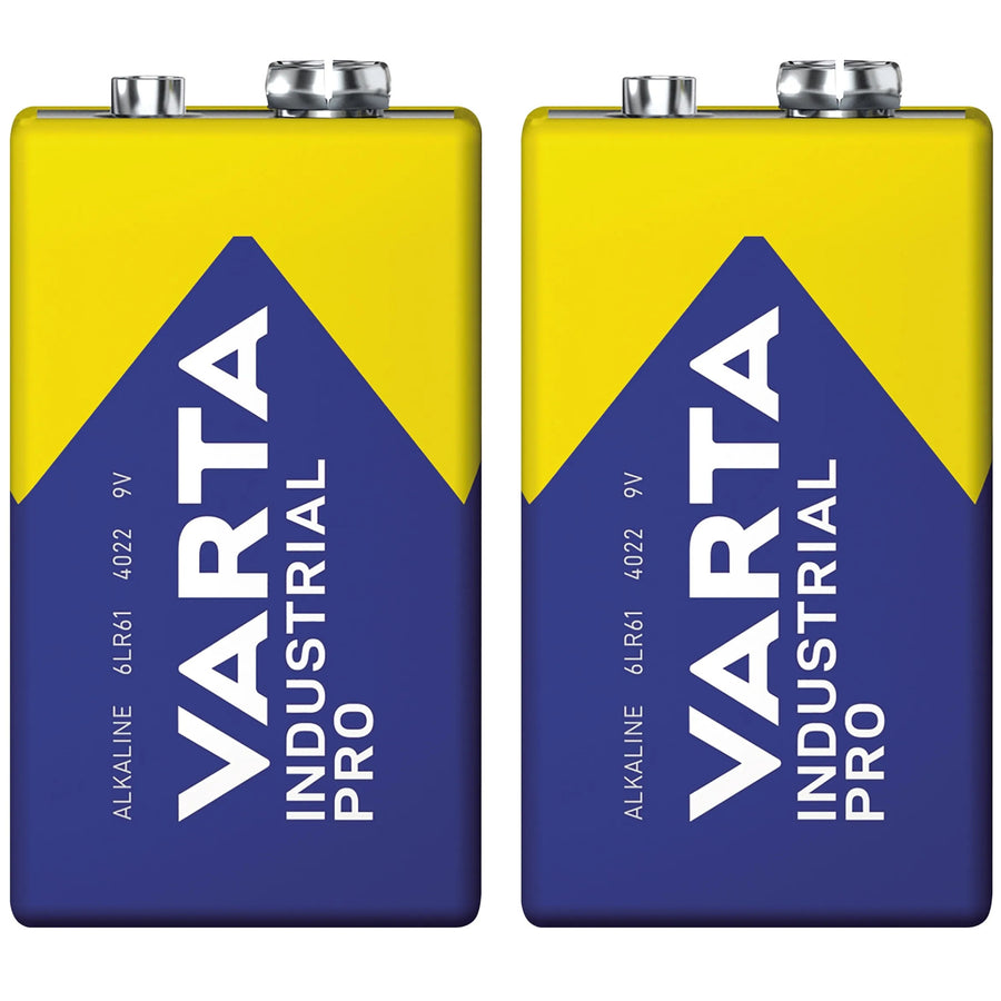 2x R9V-batterij R-9 6LR61 9V R-9 alkaline Varta Industrial Pro