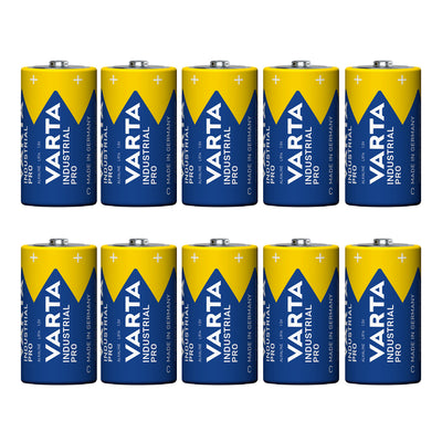 10 stuks R-14 LR14 C 1,5 V alkalinebatterijen van Varta Industrial Pro
