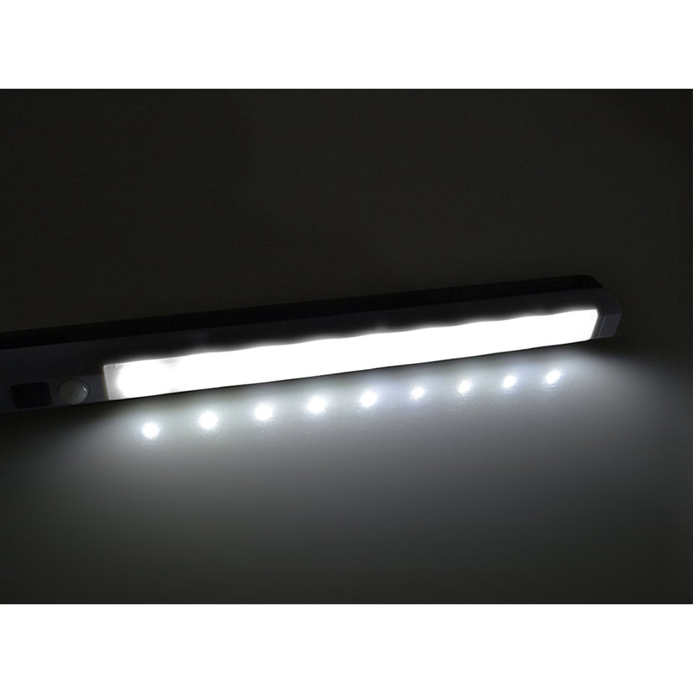 2x Maclean LED-keukenlamp, onderkastmodel met 9 SMD-lampjes, op batterijen, PIR-sensor aan/uit, MCE166 + 6x batterij R-06 R06 AA LR06 1,5 V VARTA Longlife Power