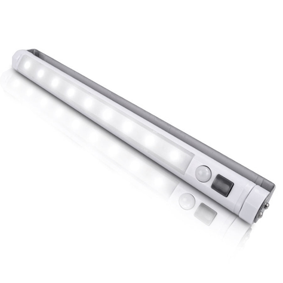 2x Maclean LED-keukenlamp, onderkastmodel met 9 SMD-lampjes, op batterijen, PIR-sensor aan/uit, MCE166 + 6x batterij R-06 R06 AA LR06 1,5 V VARTA Longlife Power