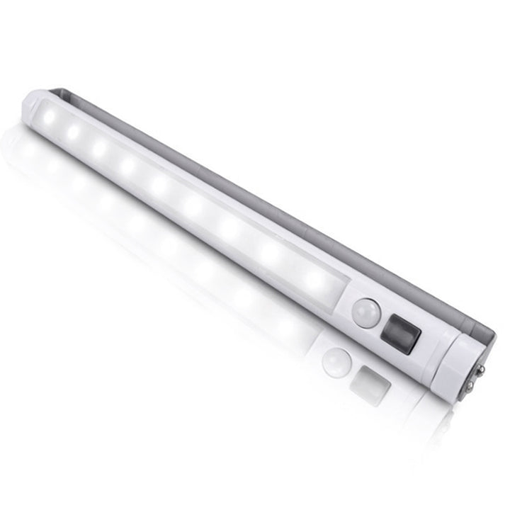 2x Maclean LED-keukenlamp, onderkastmodel met 9 SMD-lampjes, op batterijen, PIR-sensor aan/uit, MCE166 + 6x batterij R-06 R06 AA LR06 1,5 V VARTA Longlife Power