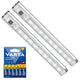 2x Maclean LED-keukenlamp, onderkastmodel met 9 SMD-lampjes, op batterijen, PIR-sensor aan/uit, MCE166 + 6x batterij R-06 R06 AA LR06 1,5 V VARTA Longlife Power