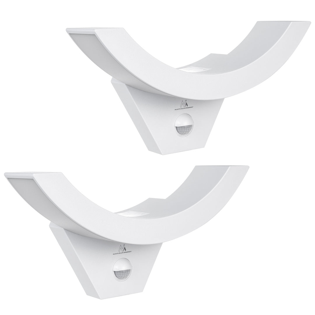 Maclean LED-lamp met bewegingssensor, PIR-sensor, wit, 10 W, IP54, 800 lm, MCE290 W, 2 stuks