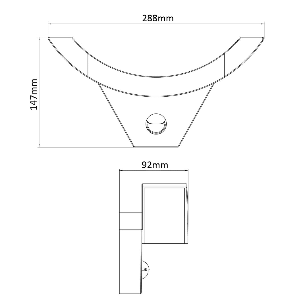 Maclean LED-lamp met bewegingssensor, PIR-sensor, wit, 10 W, IP54, 800 lm, MCE290 W, 4 stuks
