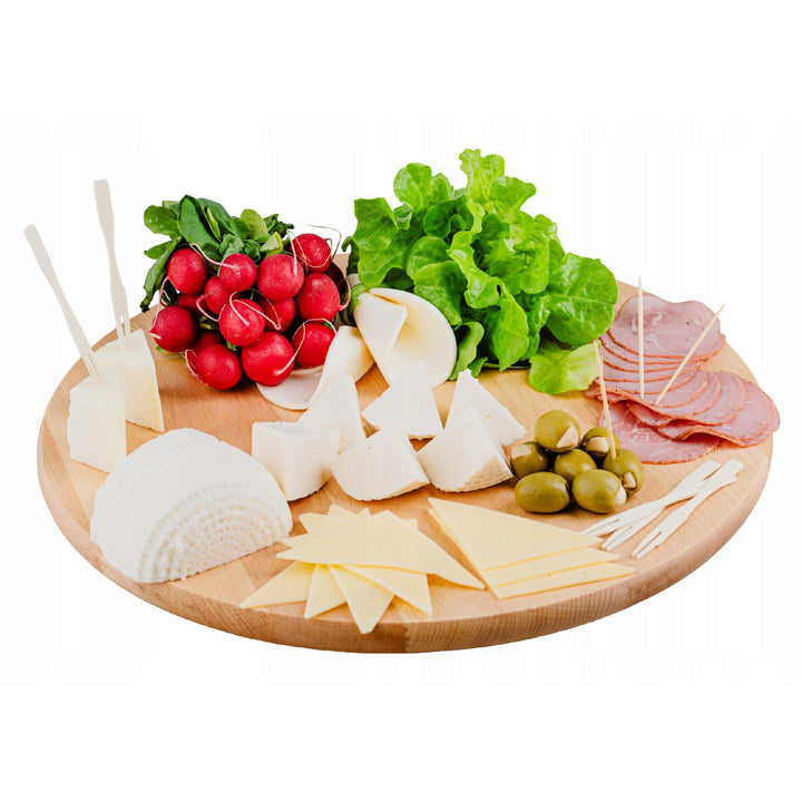 Practic draaiplateau, voor het serveren van hapjes en pizza, beukenhout, diameter 40 cm, 20090700