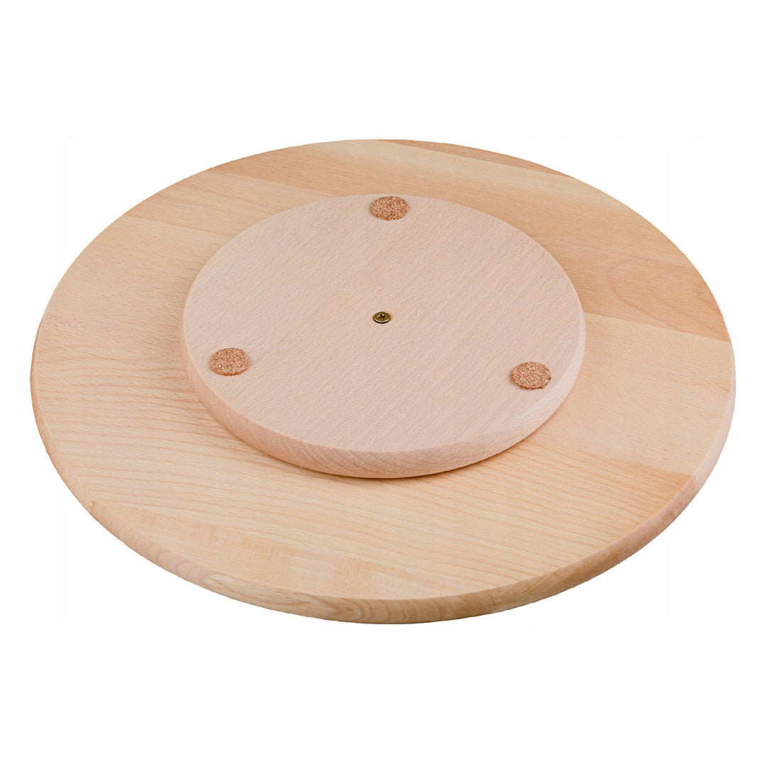 Practic draaiplateau, voor het serveren van hapjes en pizza, beukenhout, diameter 40 cm, 20090700