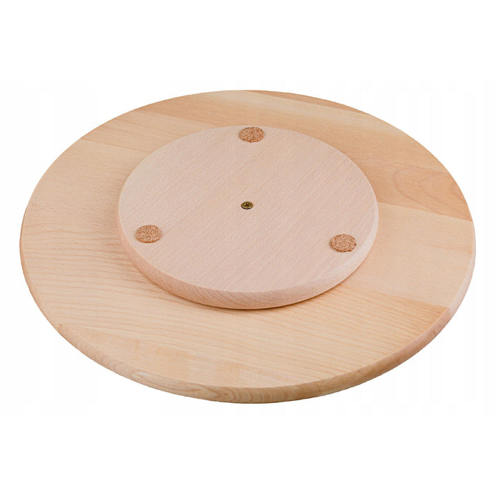 Practic draaiplateau, voor het serveren van hapjes en pizza, beukenhout, diameter 40 cm, 20090700