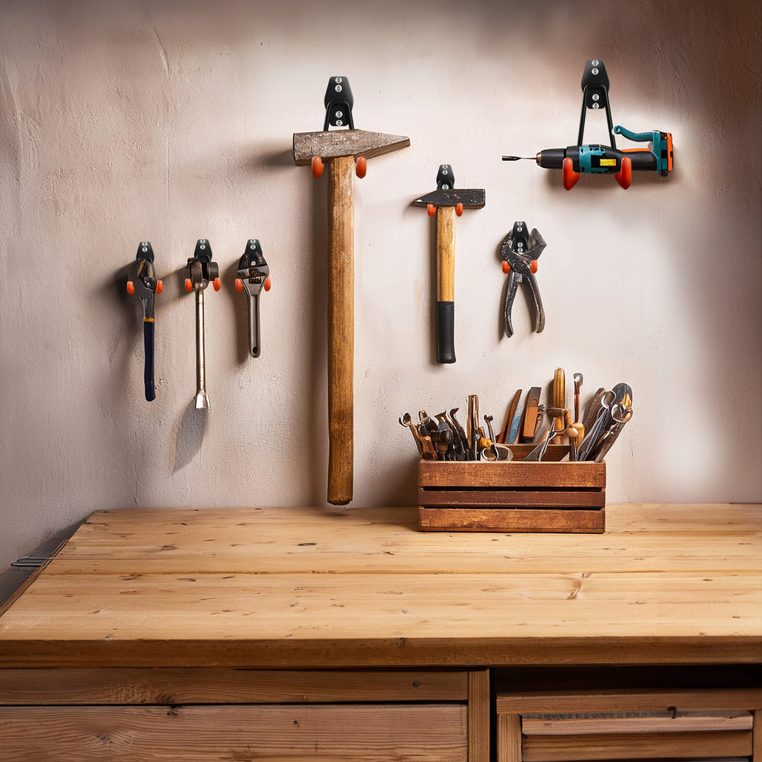 Maclean wandhouder/hanger voor in de garage, voor banden, tuingereedschap, een ladder, slangen, een fiets, max. belasting 50 kg, MC-443, 2 stuks