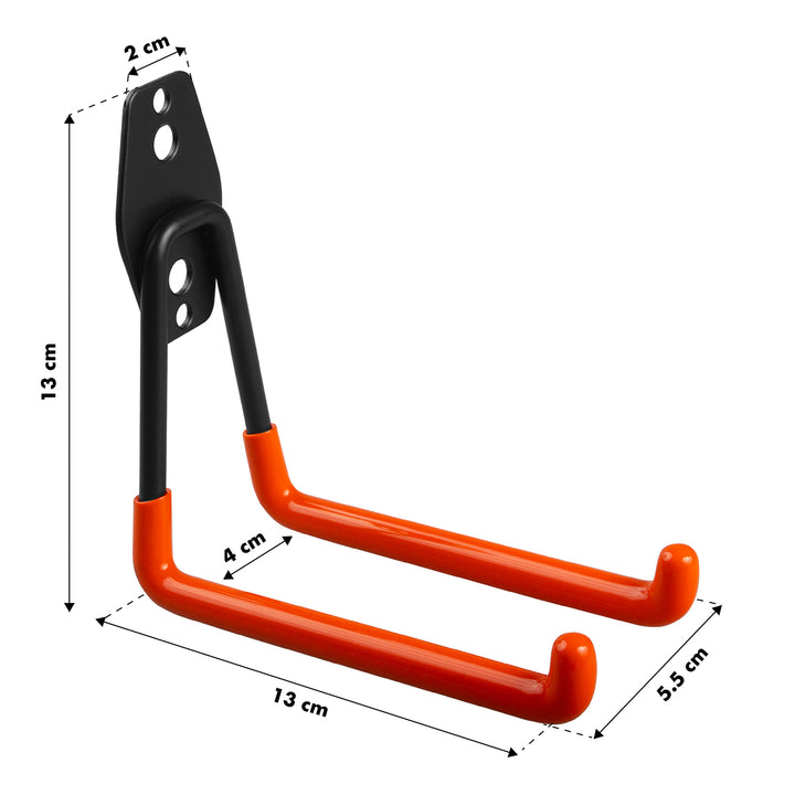Maclean wandhouder/hanger voor in de garage, voor banden, tuingereedschap, een ladder, slangen, een fiets, max. belasting 50 kg, MC-443, 3 stuks