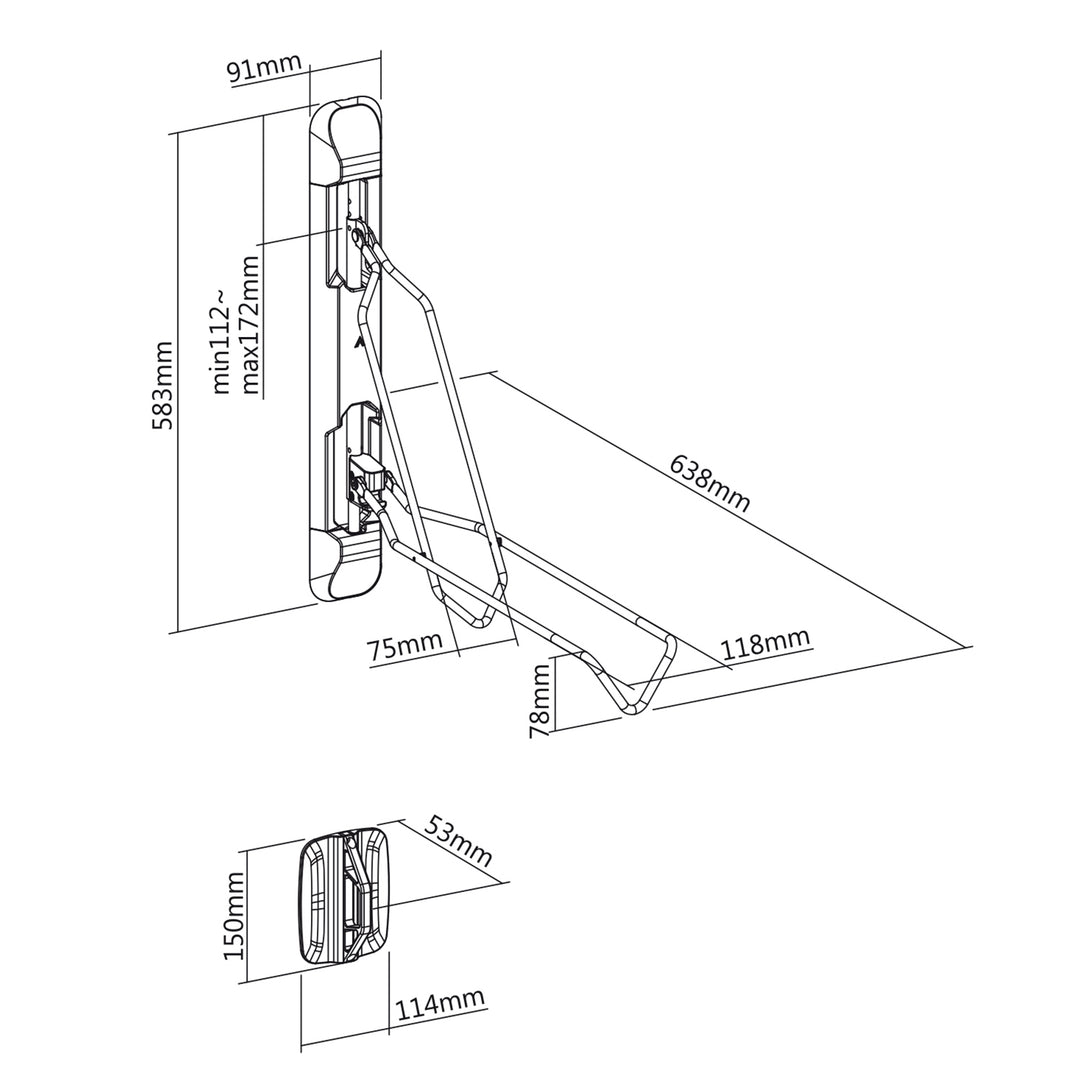 Maclean wandfietshouder, max. 35 kg, MC-471, 4 stuks