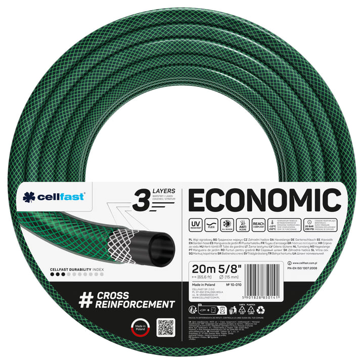 Cellfast-tuinslang, 3-laags, met kruisgewijze polyestervlecht, 5/8" 20 m, Economic