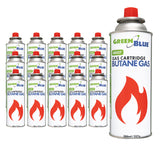 16 gaspatronen van 227 g GreenBlue. Certificaat: Pi 0875, voldoet aan de norm EN 417, butaan, werkingsbereik -10 °C tot +40 °C, GB227