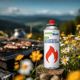 28 gaspatronen van 227 g van GreenBlue. Certificaat: Pi 0875, voldoet aan de norm EN 417, butaan, gebruiksbereik -10 °C tot +40 °C, GB227