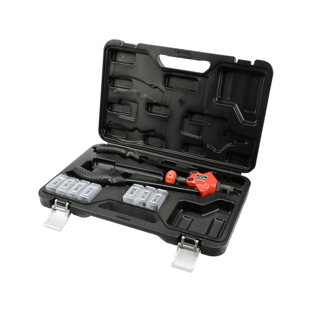 Yato handklinkmachine, voor klinkmoeren in de maten M3-M12, antisliphandgreep, koppen van duurzaam CrMo-staal, YT-36128