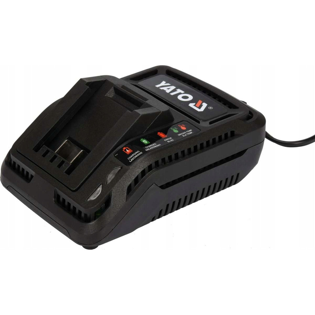 Yato accu-smeermachine, inclusief oplader en 3 Ah-accu, druk 620 bar, geïntegreerde LED-werkverlichting, hoog vermogen en capaciteit van 284 g/min, YT-07020