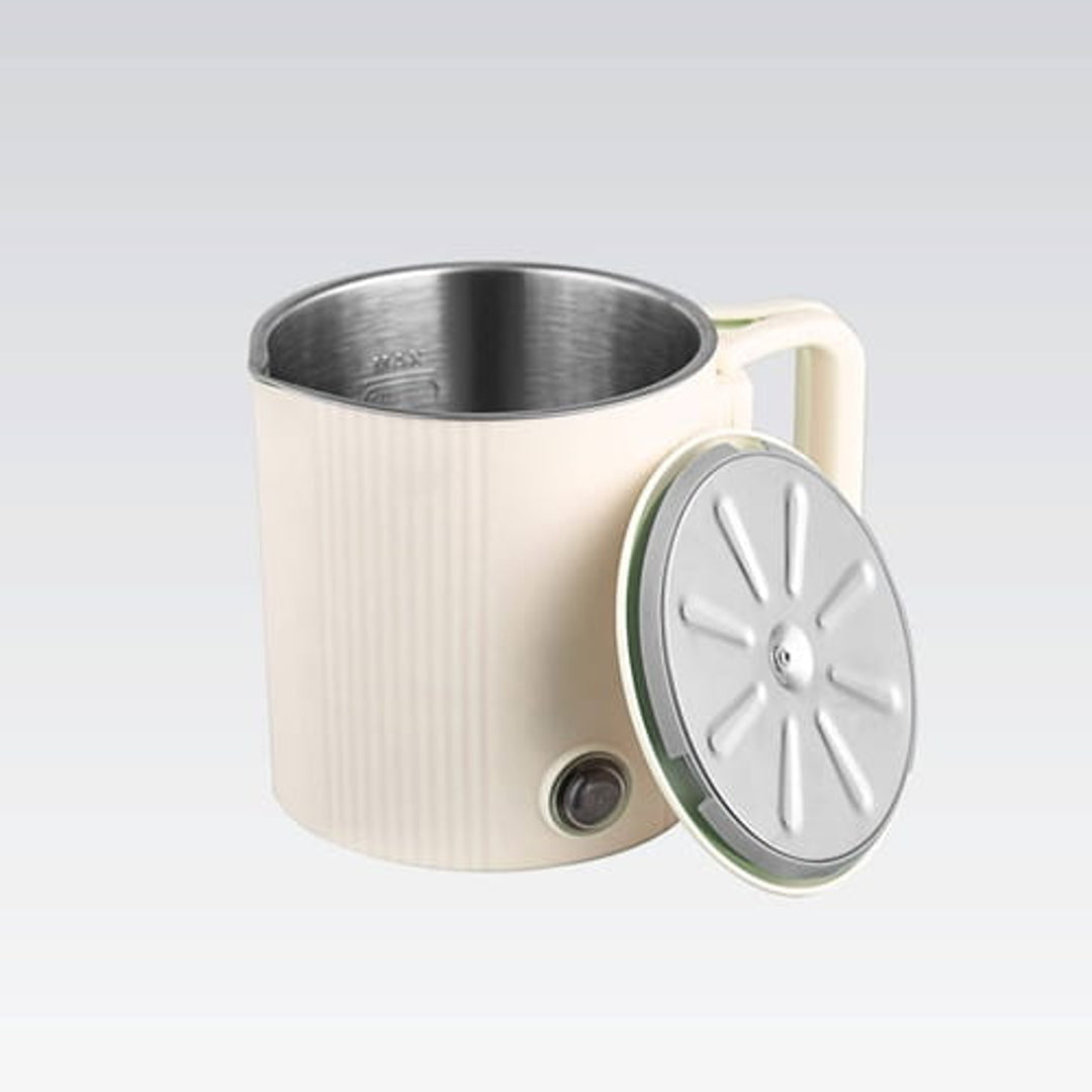 Maestro waterkoker / reispan, 2-in-1, inhoud 0,8 l, vermogen 600 W, inklapbaar handvat, schakelaar voor 110 V/230 V, kleur beige, MR-009-BEIGE