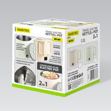 Maestro waterkoker / reispan, 2-in-1, inhoud 0,8 l, vermogen 600 W, inklapbaar handvat, schakelaar voor 110 V/230 V, kleur beige, MR-009-BEIGE