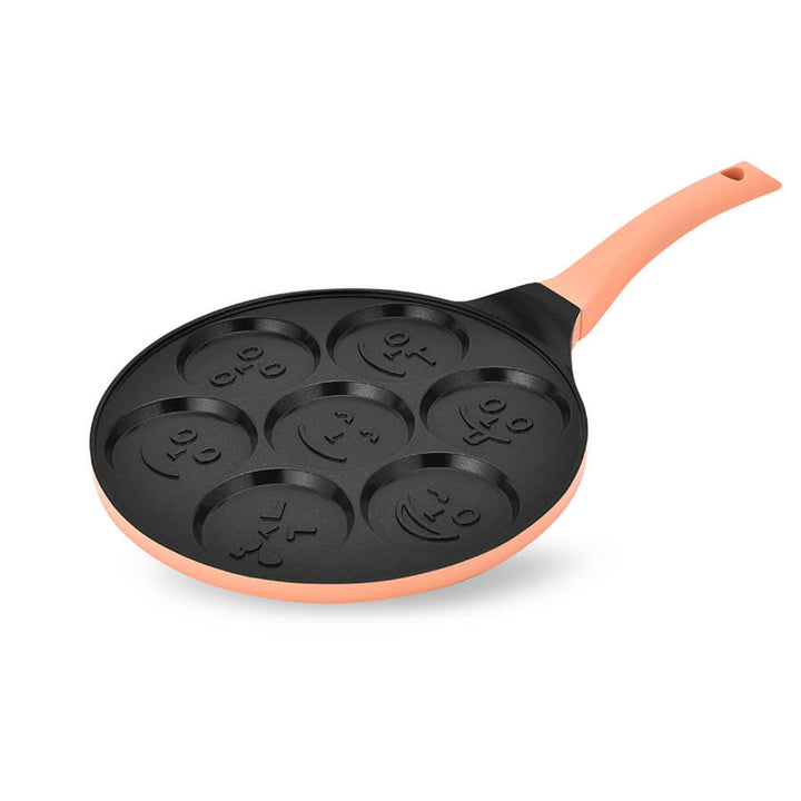 Maestro-pannenkoekenpan, emoji-motief, diameter 26 cm, antiaanbaklaag, siliconen handvat, geschikt voor alle soorten fornuizen, MR-1222-B