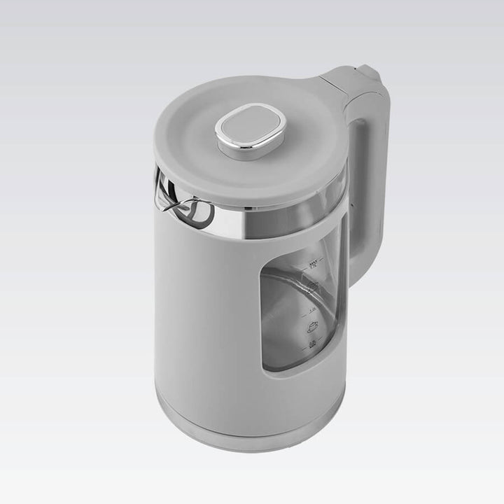 Maestro glazen waterkoker, inhoud 1,7 l, vermogen 2200 W, waterpeilindicator, led-verlichting, draaibare voet, kleur grijs, MR-065-GREY