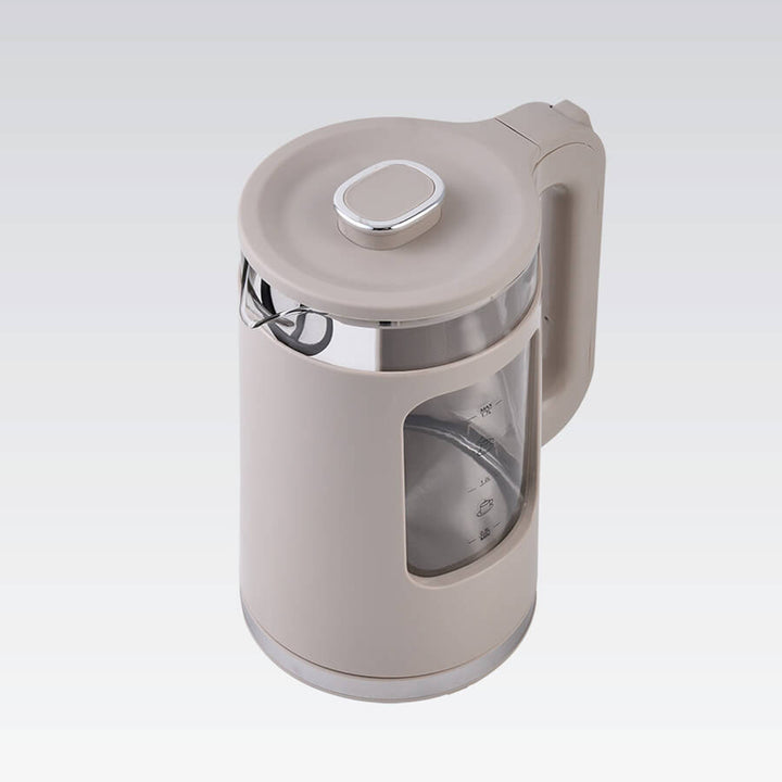 Maestro glazen waterkoker, inhoud 1,7 l, vermogen 2200 W, waterpeilindicator, led-verlichting, draaibare voet, kleur: beige, MR-065-BEIGE