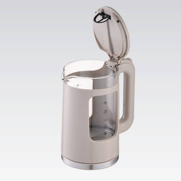 Maestro glazen waterkoker, inhoud 1,7 l, vermogen 2200 W, waterpeilindicator, led-verlichting, draaibare voet, kleur: beige, MR-065-BEIGE