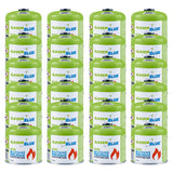 24 stuks GreenBlue-gaspatronen van 500 g. Certificaat: Pi 0437, conform EN 417, butaan-propaan, temperatuurbereik -10 °C tot +40 °C, schroefdraadventiel 7/16'' GB499