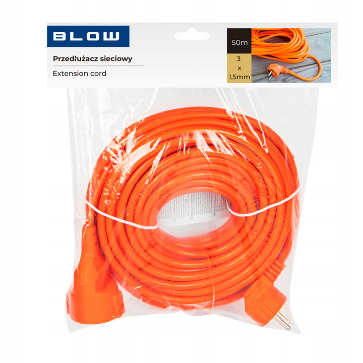 Blow-stekkerdoos, oranje, lengte 50 m, geaard stopcontact, PR-160