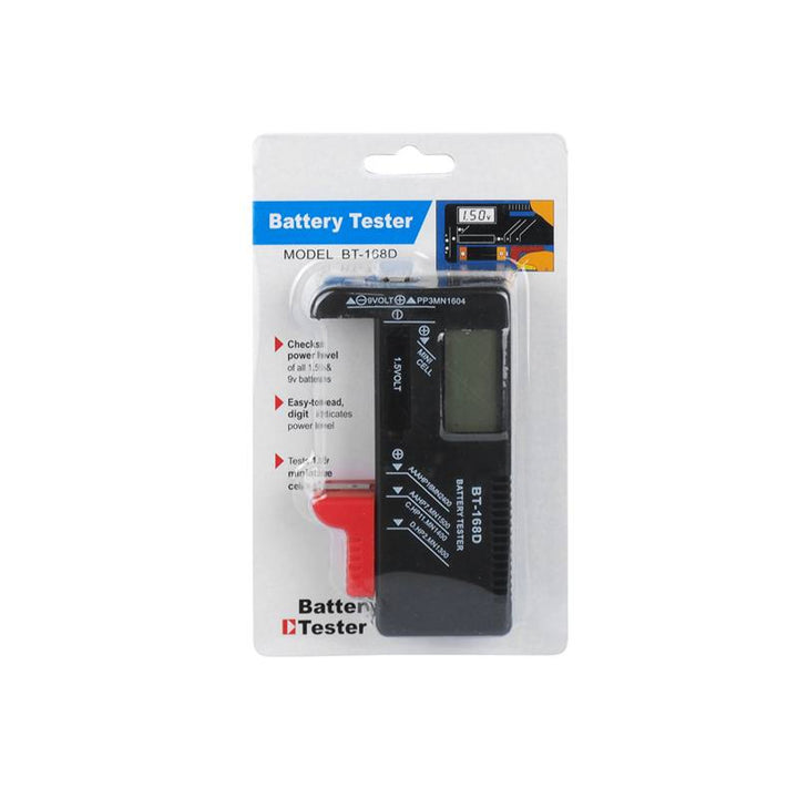 Digitale tester voor batterijen en oplaadbare batterijen van Lamex, LCD-display, compact formaat, geen extra stroombron nodig