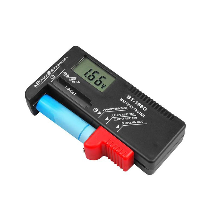 Digitale tester voor batterijen en oplaadbare batterijen van Lamex, LCD-display, compact formaat, geen extra stroombron nodig