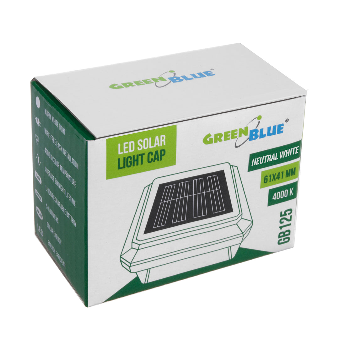 GreenBlue LED-zonnelamp voor paal, 60x40 mm, envelopvormige kap, GB125, 2 stuks