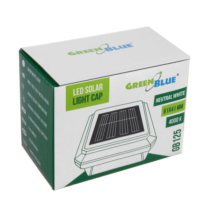 GreenBlue LED-zonnelamp voor paal, 60x40 mm, envelopvormige kap, GB125, 2 stuks
