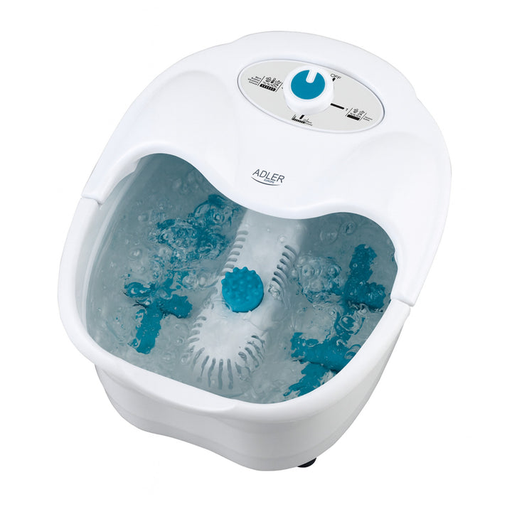 Adler voetmassageapparaat, bubbel-, tril- en warmtemassage, infrarood, 4 rollen + 3 opzetstukken, AD 2167 White