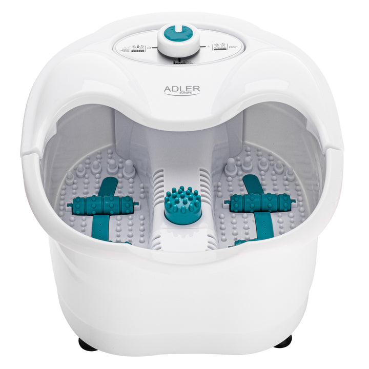 Adler voetmassageapparaat, bubbel-, tril- en warmtemassage, infrarood, 4 rollen + 3 opzetstukken, AD 2167 White
