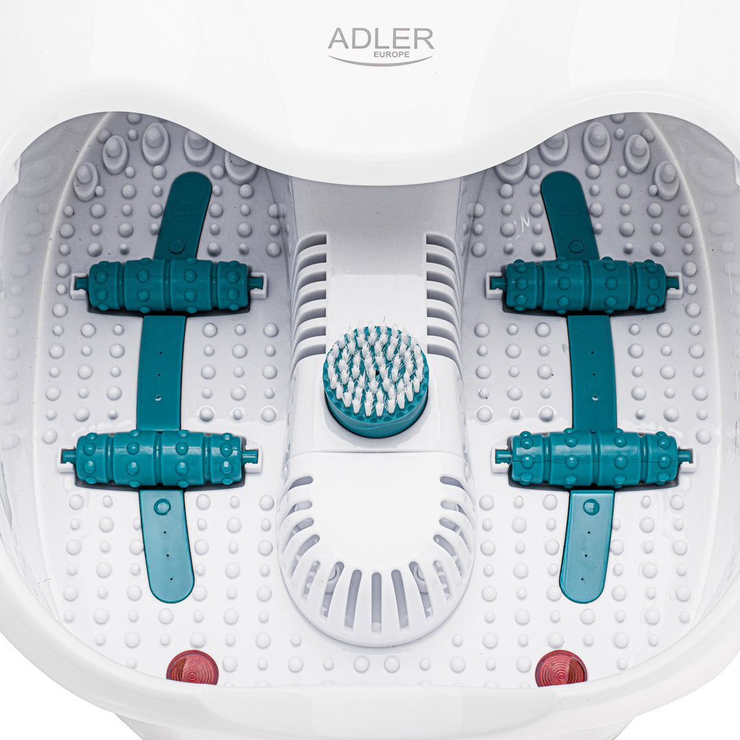 Adler voetmassageapparaat, bubbel-, tril- en warmtemassage, infrarood, 4 rollen + 3 opzetstukken, AD 2167 White