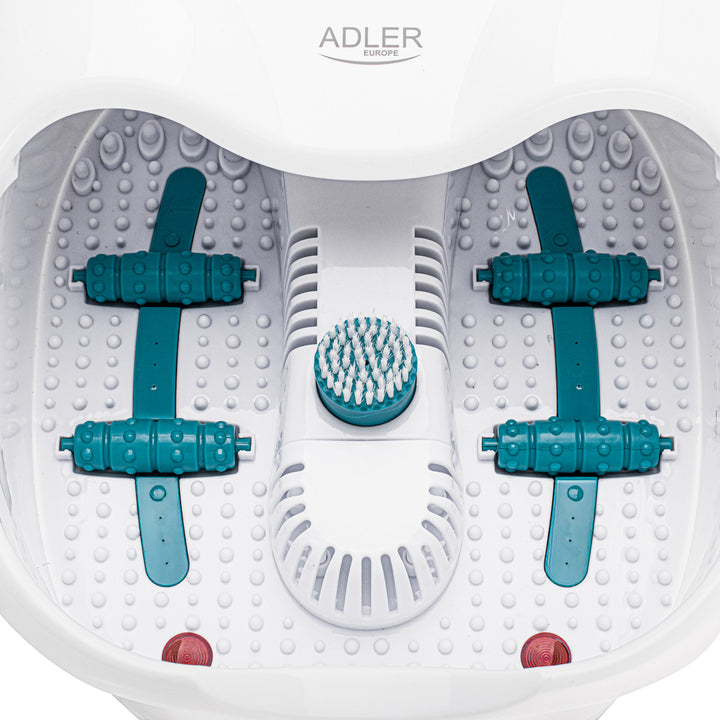 Adler voetmassageapparaat, bubbel-, tril- en warmtemassage, infrarood, 4 rollen + 3 opzetstukken, AD 2167 White