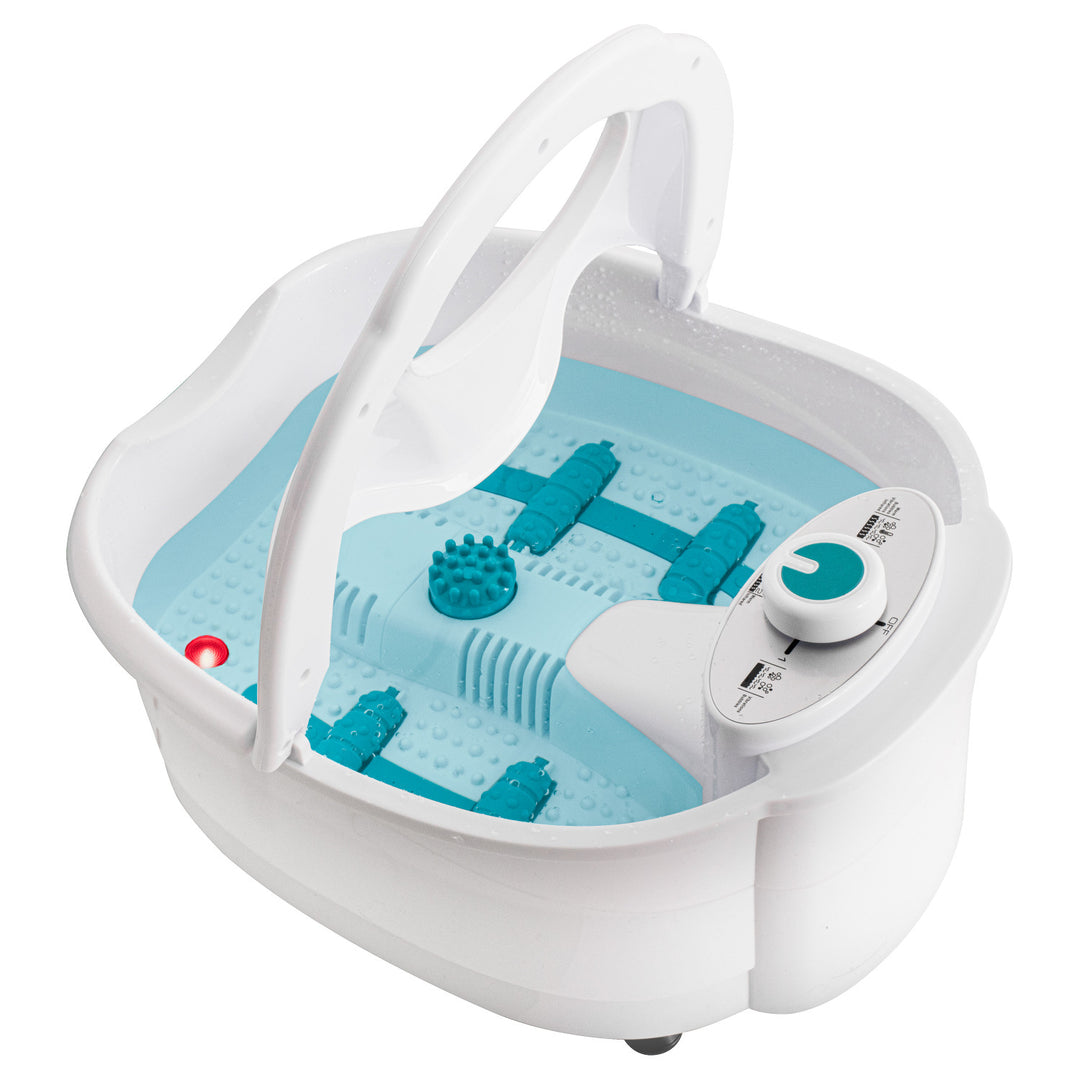 Adler voetmassageapparaat, bubbel-, tril- en warmtemassage, infrarood, 4 rollen + 3 opzetstukken, AD 2167 White