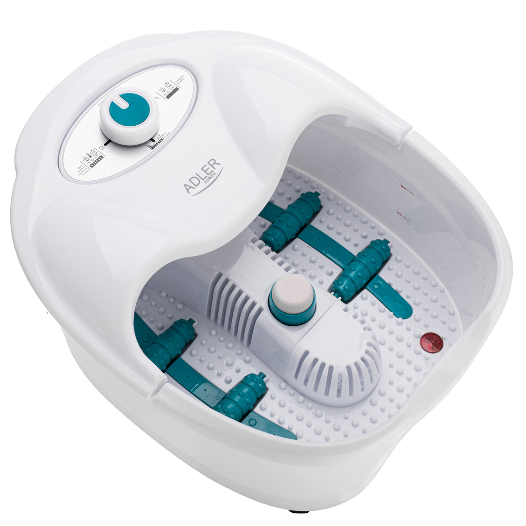 Adler voetmassageapparaat, bubbel-, tril- en warmtemassage, infrarood, 4 rollen + 3 opzetstukken, AD 2167 White