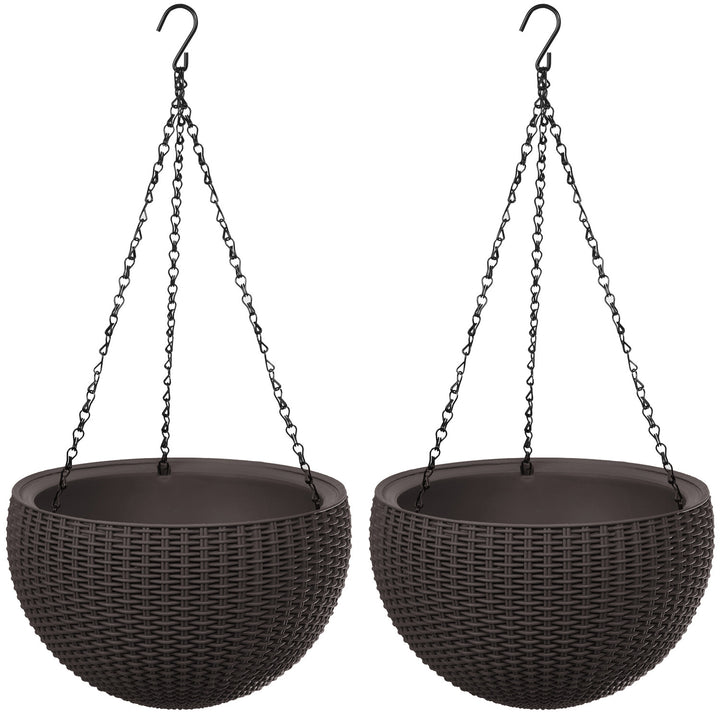 Keter Sphere Planter hangpot, bruin, 2 stuks