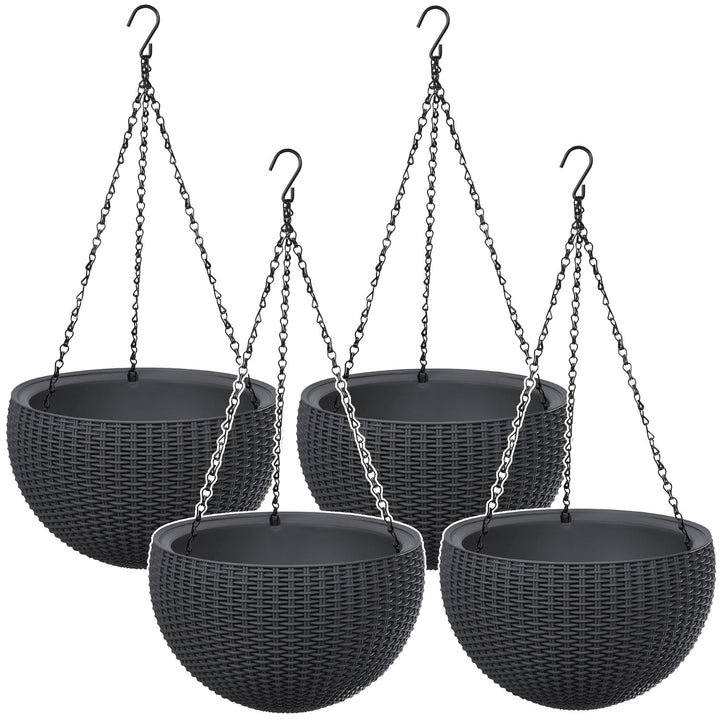 Keter Sphere Planter hangpot, kleur antraciet, 4 stuks