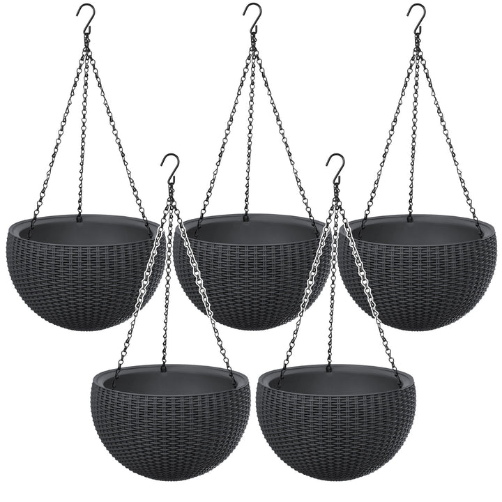 Keter Sphere Planter hangpot, kleur antraciet, 5 stuks