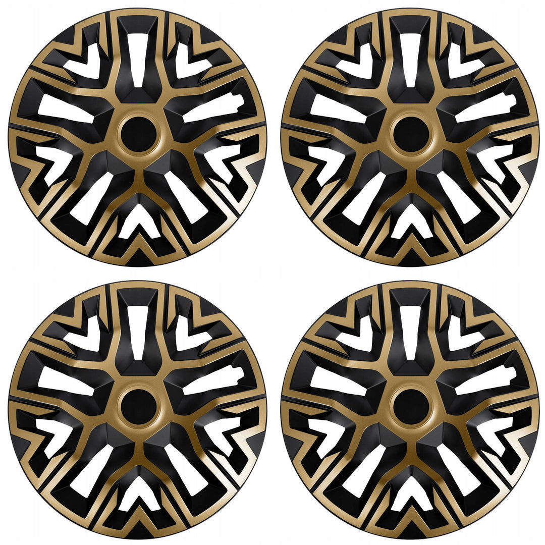 Universele wieldoppen 16'' NRM The Best tweekleurig goud-zwart, 4 stuks