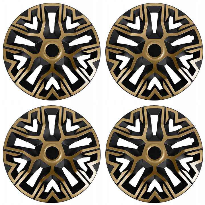 Universele wieldoppen 16'' NRM The Best tweekleurig goud-zwart, 4 stuks