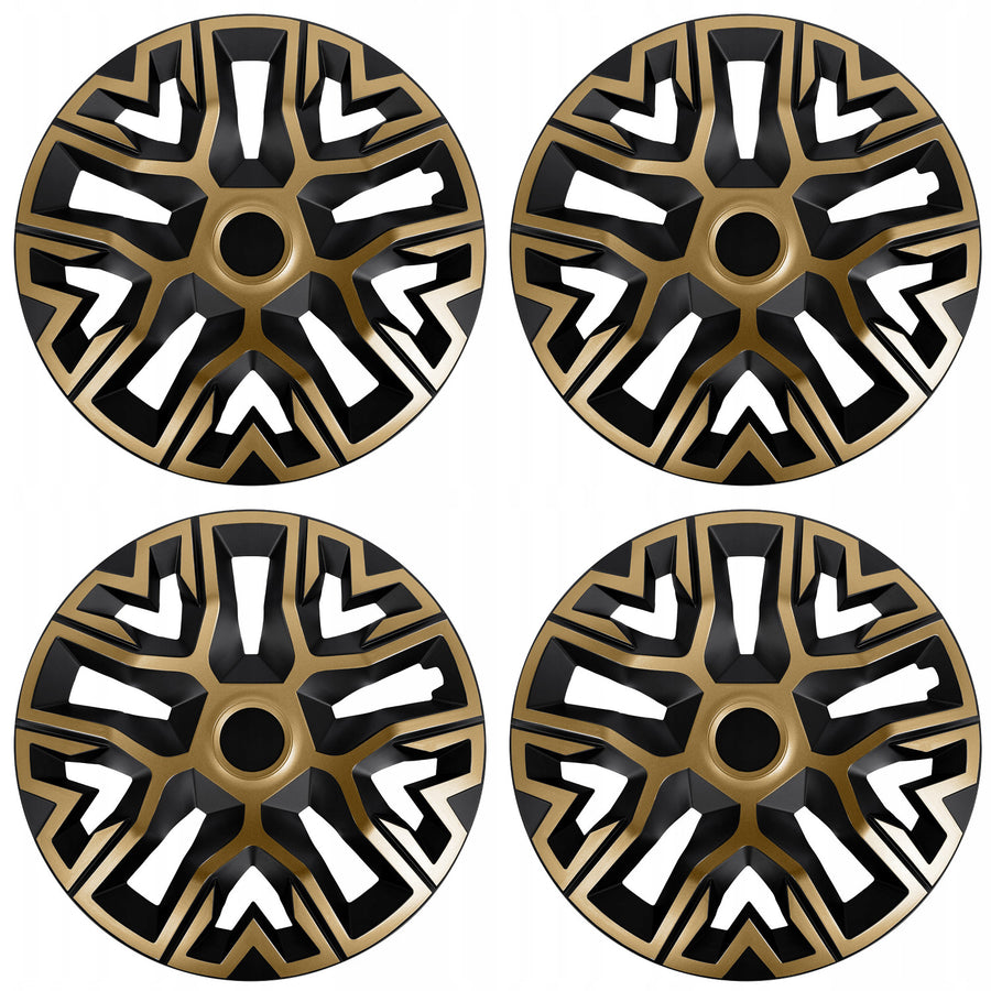 Universele wieldoppen 16'' NRM The Best tweekleurig goud-zwart, 4 stuks