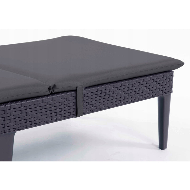 Jaipur ligstoelkussen, kleur donkergrijs, stof S-500, afmetingen 190 x 60 cm, twee bevestigingssystemen, waterafstotend, in zijn geheel wasbaar, S-49