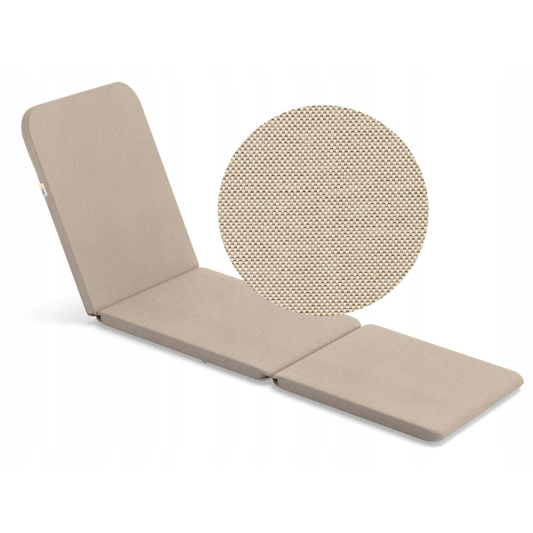 Jaipur ligstoelkussen, kleur beige, stof S-550 melange, afmetingen 190 x 60 cm, twee bevestigingssystemen, waterafstotend, in zijn geheel wasbaar, melange S-21